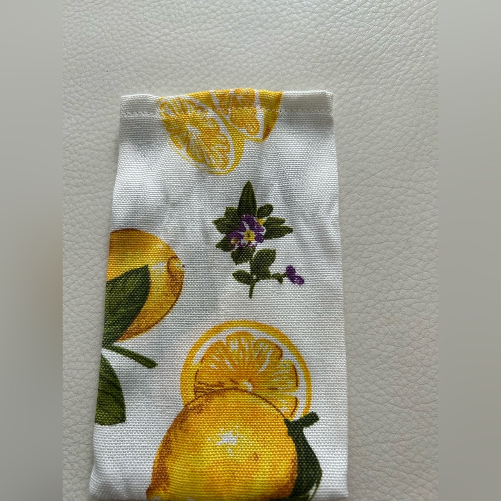 Lemon Print White Fabric mini sack